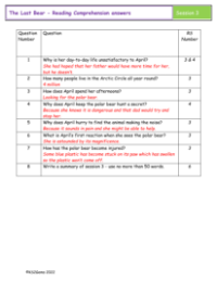 4. Reading Comprehension answers