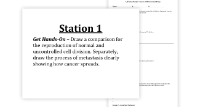 Cancer (Volume 1) - 7 Engaging Lab Stations