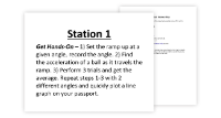 Uniform Acceleration - 7 Engaging Lab Stations 