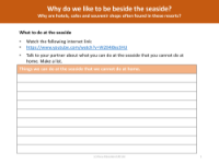 What to do at the seaside - Worksheet