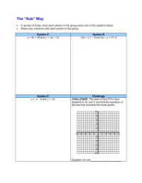 Subway Challenge Worksheet