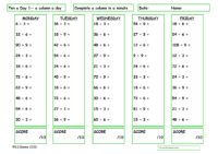 3, 6 and 9 Division Facts