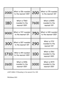 Loop Card Game - Rounding to the nearest 10 or 100