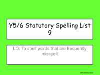 Statutory Spelling List 9 Presentation