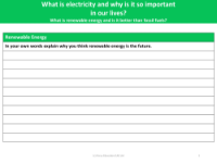 Renewable energy - Writing task