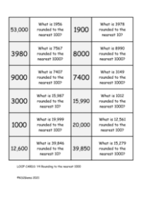 Loop Card Game - Rounding to the nearest 10, 100 or 1000