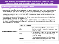 Different punishments for different crimes - Info sheet