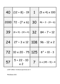 Loop Card Game -  Mixed operations set 2