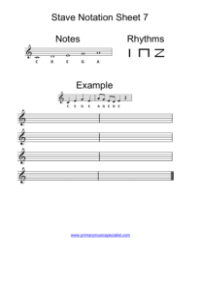 Stave Notation Sheet Note Names 7