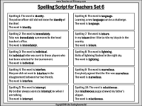 Spellings - Set 6 Teachers Script