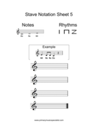 Stave Notation Sheet 5