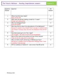 5. Reading Comprehension answers