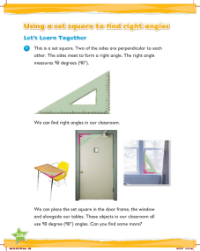 Learn together, Using a set square to find right angles (1)