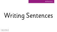 Writing sentences  - Presentation 