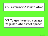 Use Inverted Commas for Direct Speech Presentation