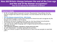 What do we mean by the 'Romanisation' of Britain? - Teacher notes