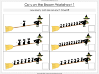 Cats on the Broom - Worksheet