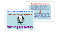 Searching for Shakespeare - Lesson 4 - Writing Up Notes