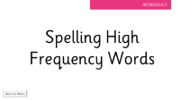 Spelling High Frequency Words - Presentation 