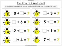 Number Bonds - The Story of 7 - Worksheet