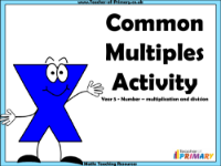 Common Multiples Activity - PowerPoint