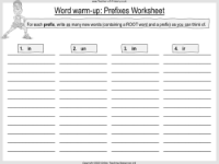 Choose Kind - Word warm-up: Prefixes