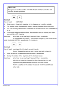 Decimal equivalents of tenths, hundredths, thousandths worksheet