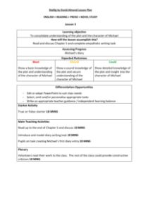 Skellig and Similes - Lesson Plan