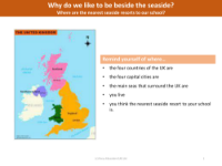 Locate on a map - UK seaside resorts