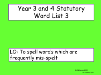 Statutory Spellings List 3 Presentation