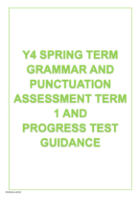 Spring Term Grammar and Punctuation Progress Test Guidance