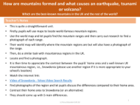 Which are the most well known mountains in the UK and the rest of the world? - Teacher notes