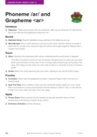 Phoneme "ar" and Grapheme "ar" - Lesson plan 