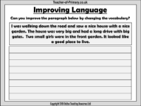 Improving Vocabulary - Worksheet