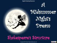 A Midsummer Nights Dream Lesson 9: Shakespeare's Structure - PowerPoint