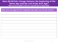 Iron Age hill forts - Writing task