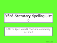 Statutory Spelling List 8 Presentation