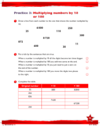 Work Book, Multiplying numbers by 10 or 100
