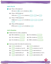 Practice, Divisibility facts