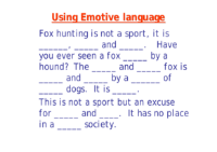 Using Emotive Language Worksheet