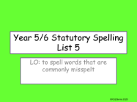Statutory Spelling List 5 Presentation