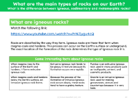 Igneous rocks - Info sheet