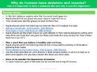 Why is it important to have a balanced diet and why is exercise important? - Teacher notes