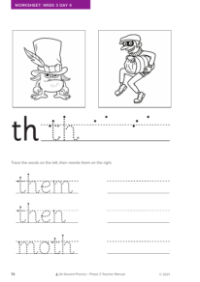 Letter formation - "th"  - Worksheet 