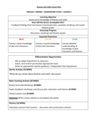 Romeo & Juliet Lesson 27: Act 4 - Lesson Plan