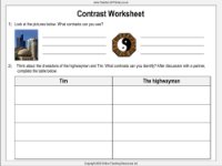 The Highwayman - Lesson 4 - Contrast Worksheet