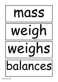 Vocabulary - Measures: Mass