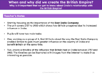 Why is it important we get to know about India's relationship with the British Empire? - Teacher notes