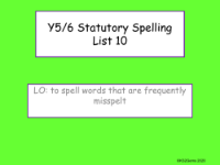 Statutory Spelling List 10 Presentation