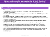 How important were the voyages of discovery in making Britain great? - Teacher notes
